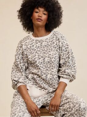 Aerie Go-To Sweatshirt - Cheetah Print - Size Medium
